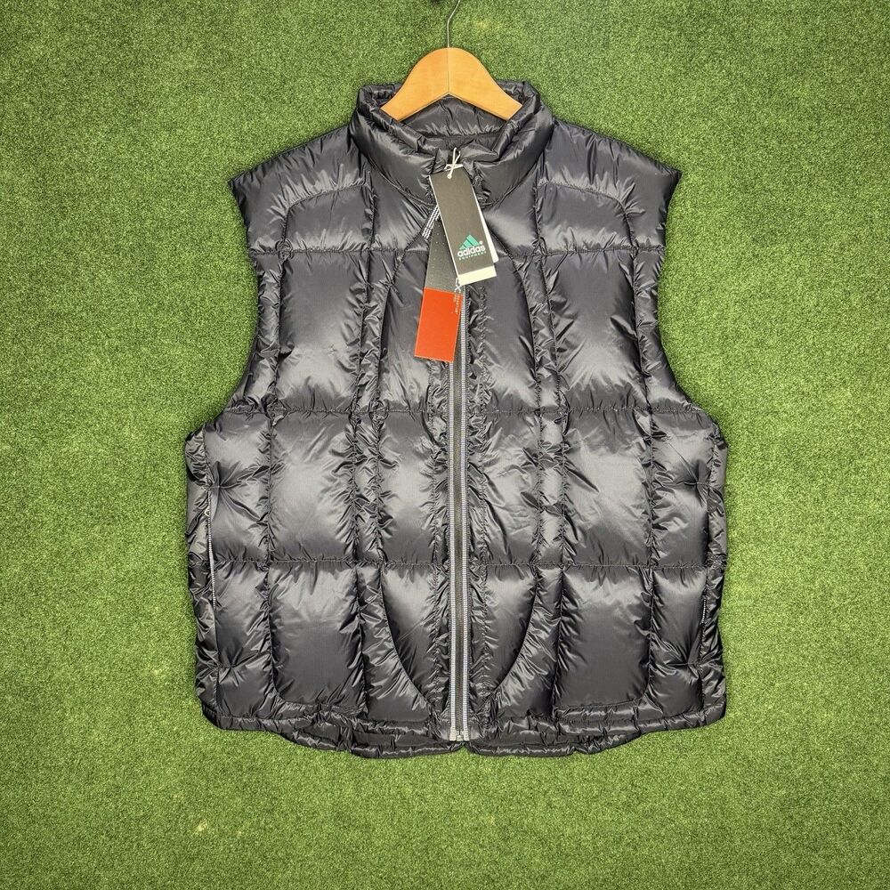 Sz L Adidas EQT Equipment Pertex Vest Down Filled Black Full Zip Men's JV7654